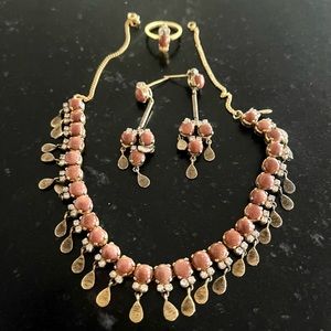 Punjabi- India Jewelry Set -Necklace, Earrings and Ring